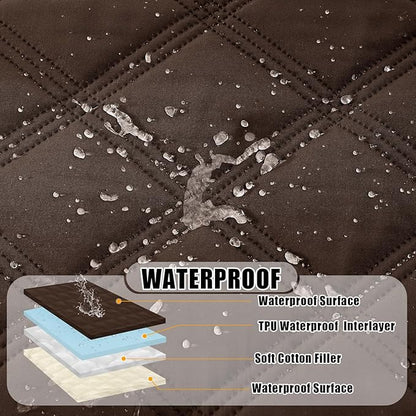 Smiry Waterproof Dog Bed Cover Blanket 68x82, Soft Reversible Pet Blanket, Washable Leakproof Cats Dogs Couch Cover for Sofa, Couch, Furniture, Lattice, Chocolate/Beige
