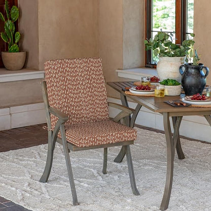 Arden Selections Outdoor Dining Chair Cushion 20 x 20, Rain-Proof, Fade Resistant 20 x 20, Rust Red Brushed Texture