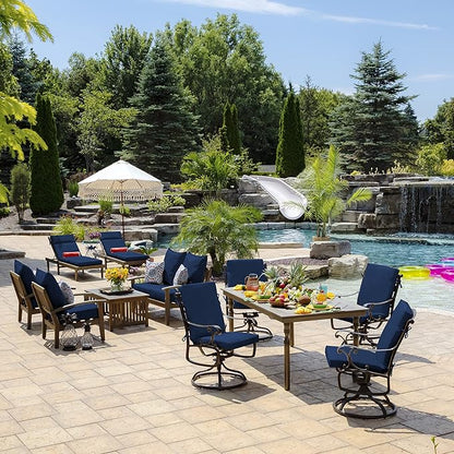 Arden Outdoor Deep Seat Cushion Set, 24 in x 24 in, Weather-Proof, Rain-Proof, Fade Resistant Patio Cushion for Chair, Sofa, and Couch Sapphire Blue Leala