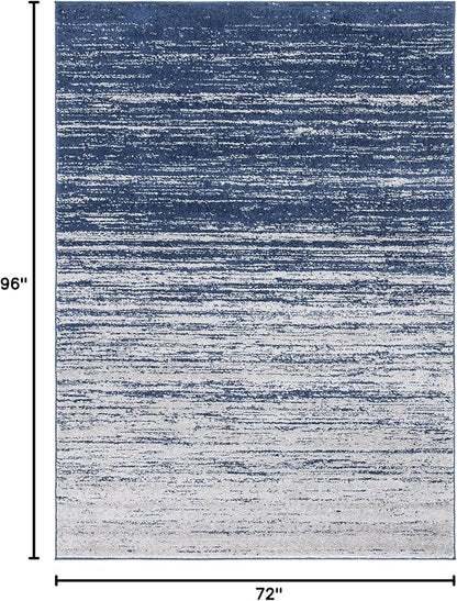 SAFAVIEH Area Rug 6x8 - Adirondack Collection - Navy & Grey, Modern Ombre Design, Non Shedding & Easy to Clean, Ideal for Living Room, Bedroom, Office, Dining Space (ADR113E)