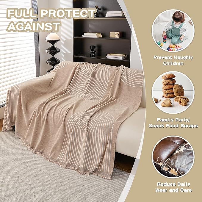 MEETSKY Couch Cover Sofa Cover Washable,Chenille Sofa Covers for 2 Cushion Couch Sofa, Sofa Slipcover Loveseat Pet Couch Covers for Sectional Sofa, 71" X118"