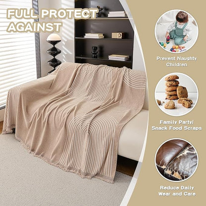 MEETSKY Couch Cover Sofa Cover Washable,Chenille Sofa Covers for 2 Cushion Couch Sofa, Sofa Slipcover Loveseat Pet Couch Covers for Sectional Sofa, 71" X118"