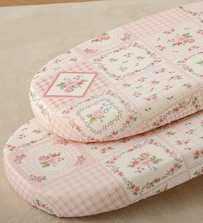 SDY Jersey FloralBassinet Sheets for Baby Girls,32 "x 16 "x 4",2 Pack,Pink Flower Standard Oval/Retangle Bassinet Mattress Sheets for Toddler,Super Soft Breathable