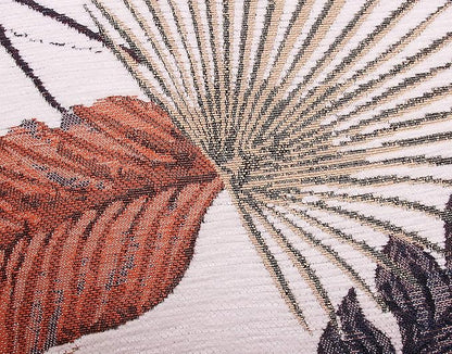Yeiotsy Decorative Cushion Cover, Tropical Leaf Throw Pillow Cover Jacquard Chenille (Brick Red, 18 x 18 Inches)