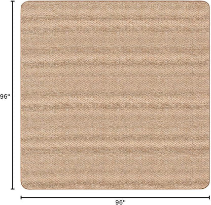 House, Home and More Skid-Resistant Carpet Indoor Area Rug Floor Mat - Praline Brown - 8 Ft X 8 Ft - Non Slip Rubber Backing, Stain Resistant, Dog Friendly, Living Room Bedroom Kitchen Entryway