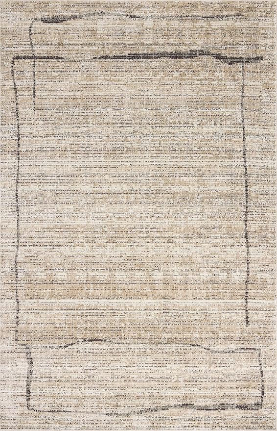 Loloi Jeremiah Brent Bleecker Collection BLE-05 Natural/Charcoal 9'-2" x 13' Area Rug