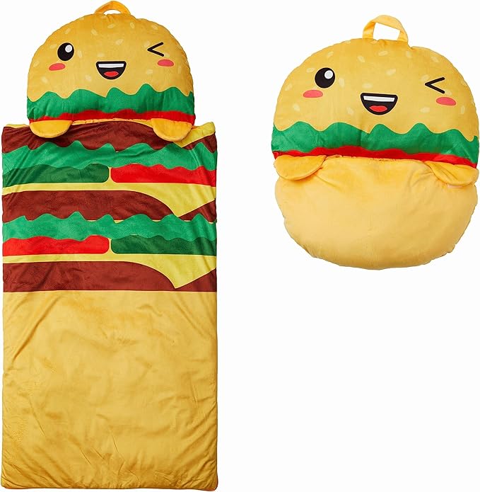 Kid's Nap Buddies Character Preschool Nap Mat, Toddler Sleeping Bag with Pillow for Daycare, Ages 3+