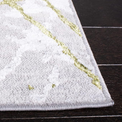 SAFAVIEH Amelia Collection Area Rug - 6'7" Round, Grey & Green, Modern Abstract Design, Non-Shedding & Easy Care, Ideal for High Traffic Areas in Living Room, Bedroom (ALA293J)