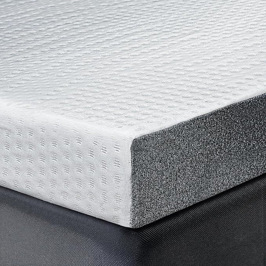 Cooling Mattress Topper Queen Size 4 Inch, Cooling Gel & Bamboo Charcoal Memory Foam Mattress Topper for Back Pain Relief, Firm Dual-Layer Foam Bed Pad with Removable Cover