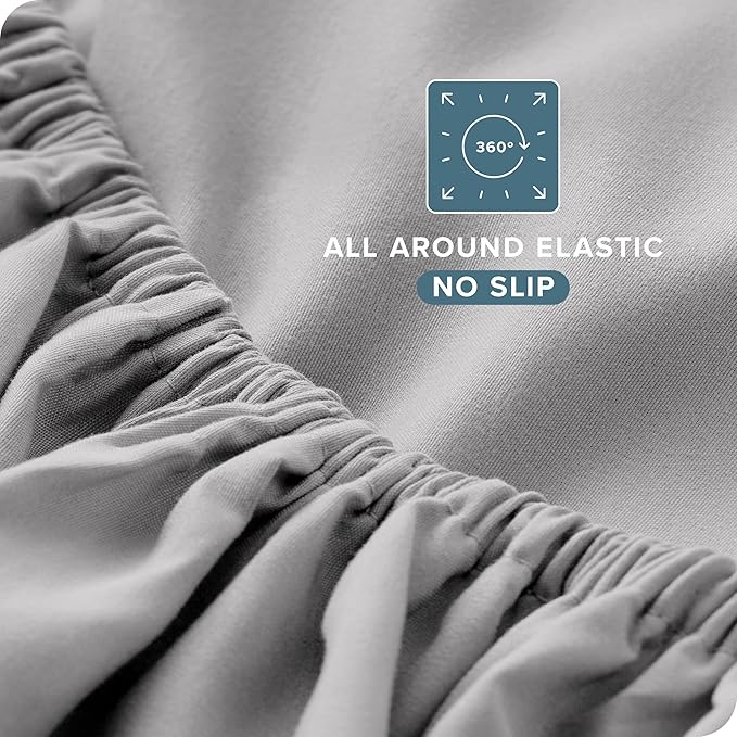 Bare Home California King Sheet Set - 1800 Ultra-Soft Microfiber Cal King Bed Sheets - Double Brushed - Deep Pockets - Easy Fit - 4 Piece Set - Bed Sheets (California King, Light Grey)