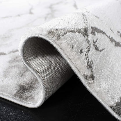 SAFAVIEH Craft Collection Area Rug - 5'3" x 7'6", Grey & Silver, Modern Abstract Design, Non-Shedding & Easy Care, Ideal for High Traffic Areas in Living Room, Bedroom (CFT877G)