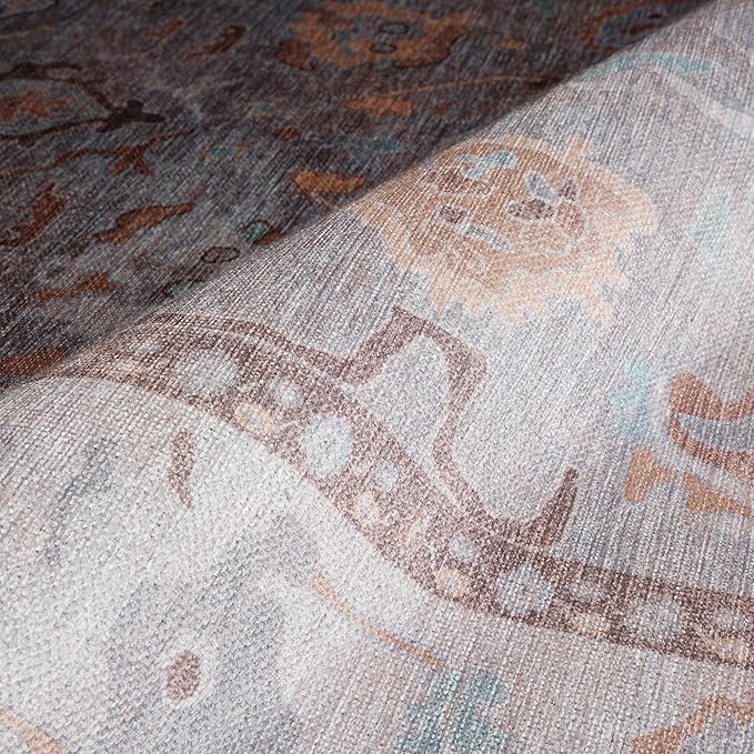 Fame Rugs Brown Modern Oushak Rug 10x13, Vintage Turkish Colorful Oriental Washable Antique Inspired Oversize Area Rugs, Luxury Living Room Bedroom (382MB, 10' x 13')