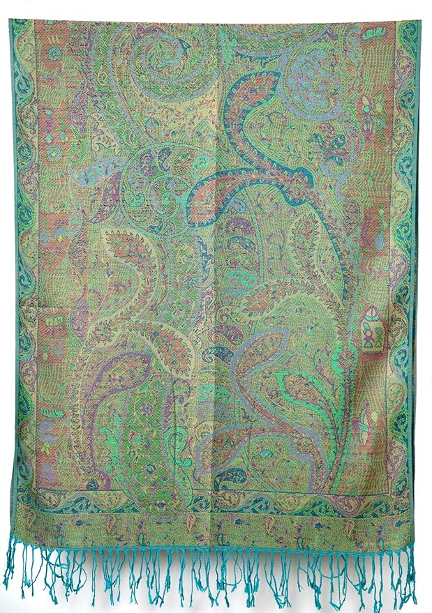 Achillea Big Paisley Pashmina Shawl Wrap for Women – Elegant Scarf for Weddings, Evening Dresses, Festivals & Daily Wear