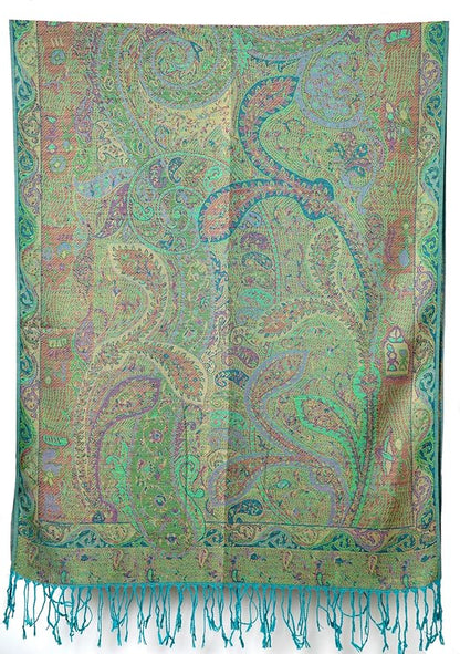 Achillea Big Paisley Pashmina Shawl Wrap for Women – Elegant Scarf for Weddings, Evening Dresses, Festivals & Daily Wear