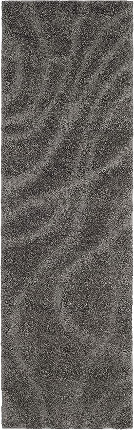 SAFAVIEH Florida Shag Collection Runner Rug - 2'3" x 13', Grey & Grey, Non-Shedding & Easy Care, 1.2-inch Thick Ideal for High Traffic Areas in Living Room, Bedroom (SG471-8080)