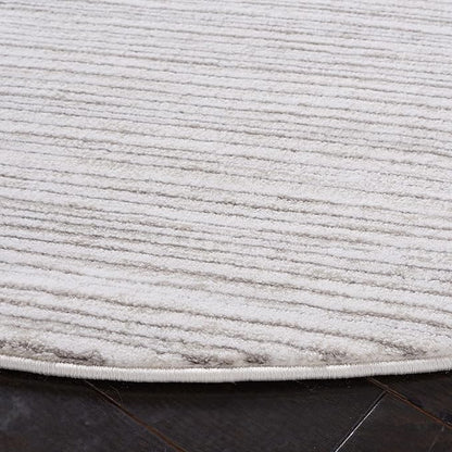 SAFAVIEH Vision Collection Area Rug - 8' Round, Ivory & Grey, Modern Ombre Design, Non-Shedding & Easy to Clean, Ideal for Living Room, Bedroom, Dining Space (VSN606K)