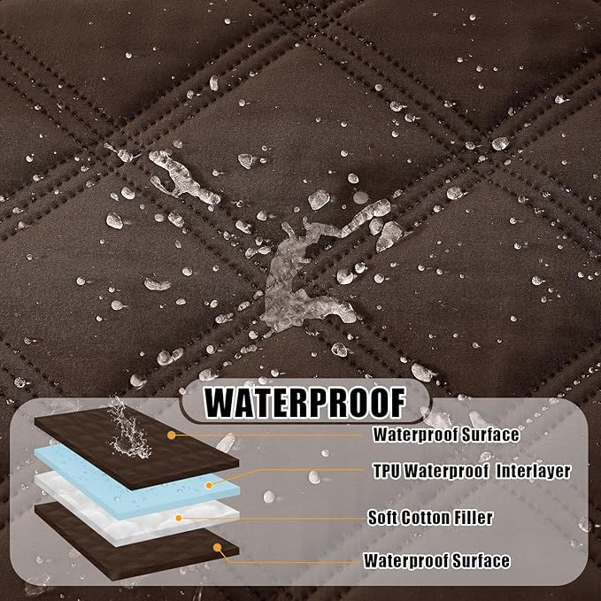 Smiry Waterproof Dog Bed Cover Blanket 68x82, Soft Reversible Pet Blanket, Washable Leakproof Cats Dogs Couch Cover for Sofa, Couch, Furniture, Lattice, Chocolate/Chocolate