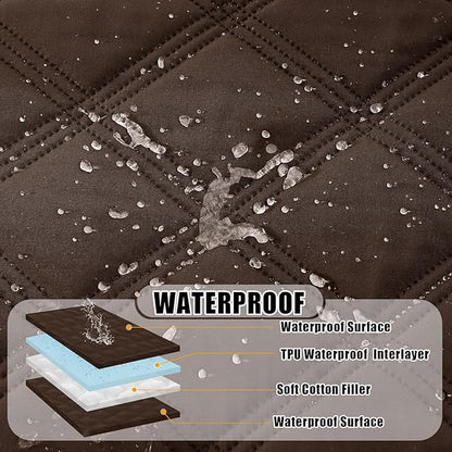 Smiry Waterproof Dog Bed Cover Blanket 30x53, Soft Reversible Pet Blanket, Washable Leakproof Cats Dogs Couch Cover for Sofa, Couch, Furniture, Lattice, Chocolate/Chocolate
