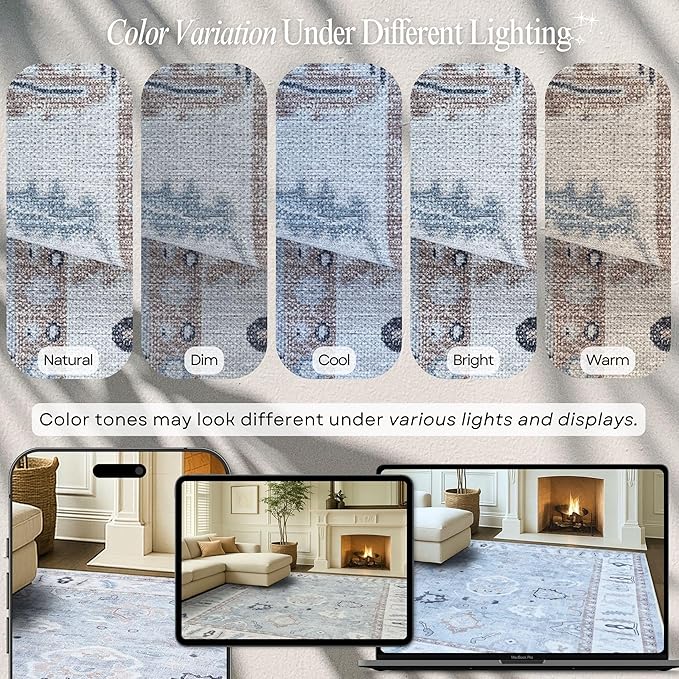Fame Rugs Gray Modern Oushak Rug 2'6"x13, Vintage Turkish Colorful Oriental Antique Inspired Long Runner Rugs, Luxury Living Room Bedroom (Gbeige, 2'6" x 13')