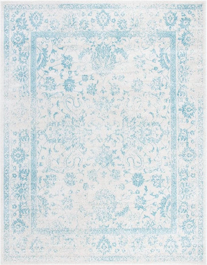 SAFAVIEH Area Rug 8x10 - Adirondack Collection - Large - Ivory & Light Blue, Distressed Vintage Floral Design, Non-Shedding & Easy to Clean, Ideal for Living Room, Bedroom, Dining Space (ADR109L)