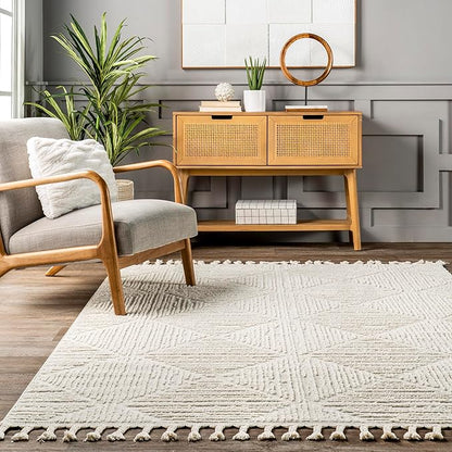 nuLOOM Kerry Cream, 2'6" x 10', Geometric, Soft and Cozy, High Traffic, Stain Resistant, Easy Clean, Durable Runner for Bedroom, Living Room, Dining Space, Den, Foyer, Entryway