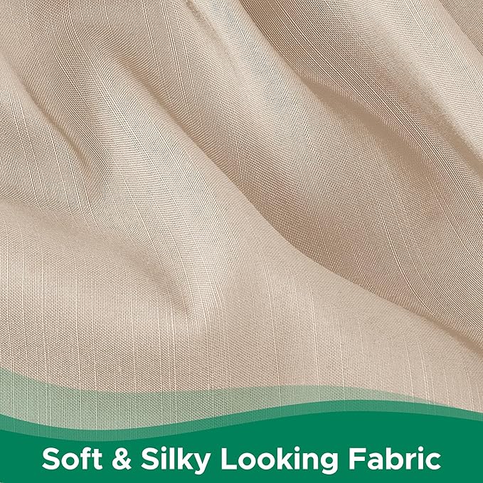 Biscaynebay Wrap Around Bed Skirts with Adjustable Belts for King & Cal King Beds 15" Drop, Sand Elastic Dust Ruffles Easy Fit Wrinkle Resistant Silky Fabric Machine Washable
