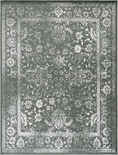 SAFAVIEH Area Rug 8x10 - Adirondack Collection - Large - Dark Green & Ivory, Distressed Vintage Floral Design, Non-Shedding & Easy to Clean, Ideal for Living Room, Bedroom, Dining Space (ADR109Y)
