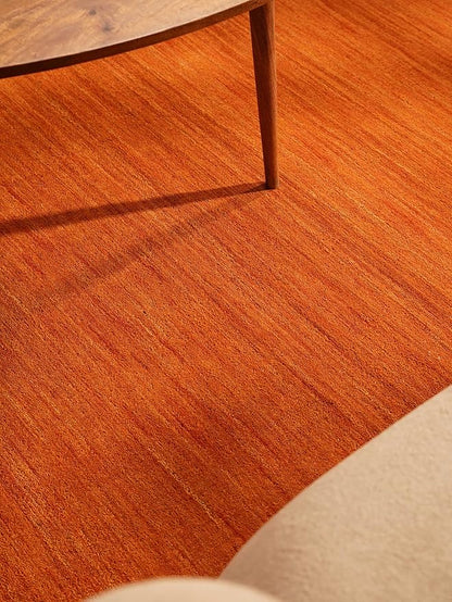 Rugsotic Carpets Hand Knotted Loom Wool ECO-Friendly Area Rugs - 5'7''x7'10'', Rectangle Shape, Orange, Solid, High Pile Thick Handmade Anti Skid Area Rugs for Living Room, Bed Room (L00111)