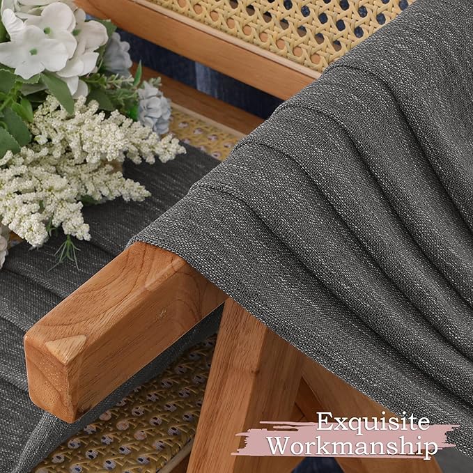 Simplebrand Grey Semi Sheer Faux Linen Textured 120 Inches Long Curtains 2 Panels Set, Privacy Farmhouse Window Drapes for Living Room/Birthday Party/Hallway Window Guest Room, 10FT, 50 x 120 Inch