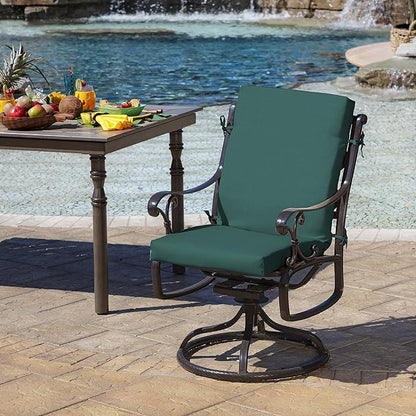 Arden Outdoor Dining Chair Cushion, 20 x 20, Rain-Proof, Fade Resistant, 20 x 20, Peacock Blue Green Texture
