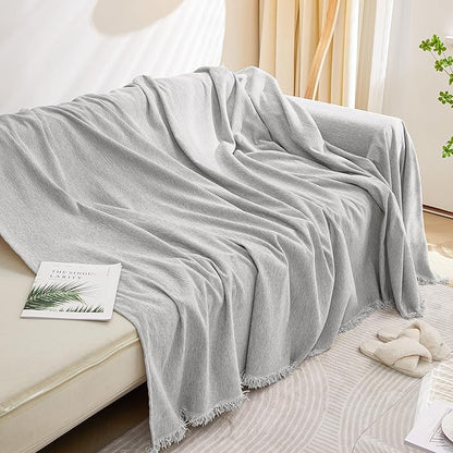 MEETSKY Sofa Covers for 3 Cushion Couch Sofa L Shaped Couch Cover Slipcovers Thick Chenille Couch Cushion Covers for Loveseat Sectional Couch Covers for Pets,Kids, 71" x 134", Light Grey