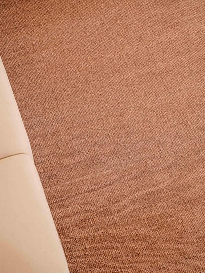 Rugsotic Carpets Hand Woven Flat Weave Kilim Wool ECO-Friendly Area Rugs - 10'x13', Rectangle Shape, Light Brown Color, Solid Plain Design, Low Pile Handmade Rugs for Living Room (D00111)