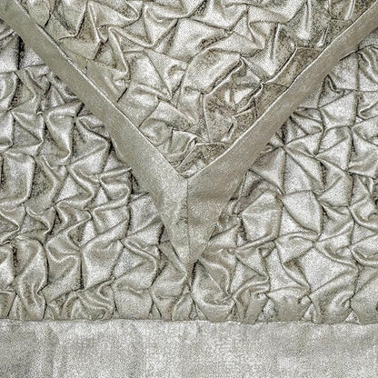 The HomeCentric King/Queen/Twin Silver Decorative Bed Runner Queen 74"x18" Bed Runner Without Pillow Cover, Foil, Knotted,Textured Bed Scarf on Jacquard Fabric - Polished Silver