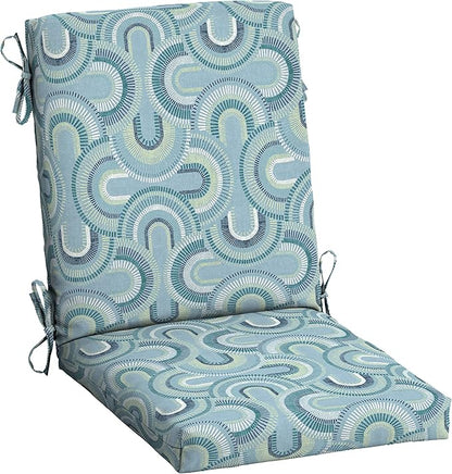 Arden Outdoor Dining Chair Cushion, 20 x 20, Rain-Proof, Fade Resistant, 20 x 20, Coastal Blue Geometric