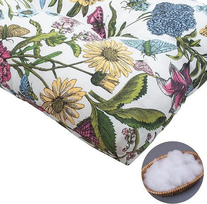 Outdoor Bench Cushion 48 x18 inch with Non-Slip Grips,Water Resistant Porch Swing Cushion,Bench Pillow Pads,Floral Tufted Cushions for Patio Garden Furniture,48" Seat Cushions(Butterfly Flower)
