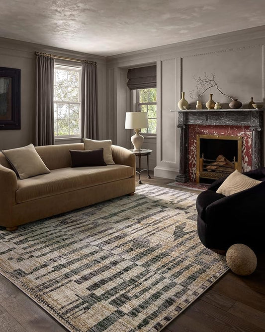 Loloi Jeremiah Brent Bleecker Collection BLE-03 Beige/Stone 5'-3" x 7'-6" Area Rug
