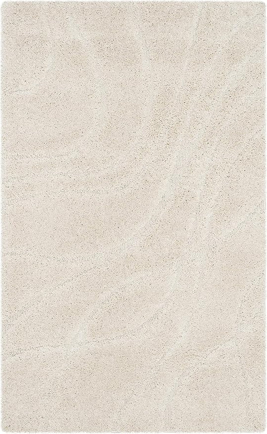 SAFAVIEH Florida Shag Collection Accent Rug - 2'3" x 4', Creme & Creme, Non-Shedding & Easy Care, 1.2-inch Thick Ideal for High Traffic Areas in Entryway, Living Room, Bedroom (SG471-1111)