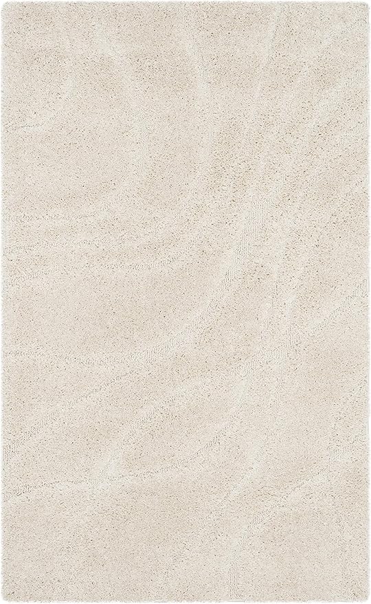 SAFAVIEH Florida Shag Collection Accent Rug - 3'3" x 5'3", Creme & Creme, Non-Shedding & Easy Care, 1.2-inch Thick Ideal for High Traffic Areas in Entryway, Living Room, Bedroom (SG471-1111)