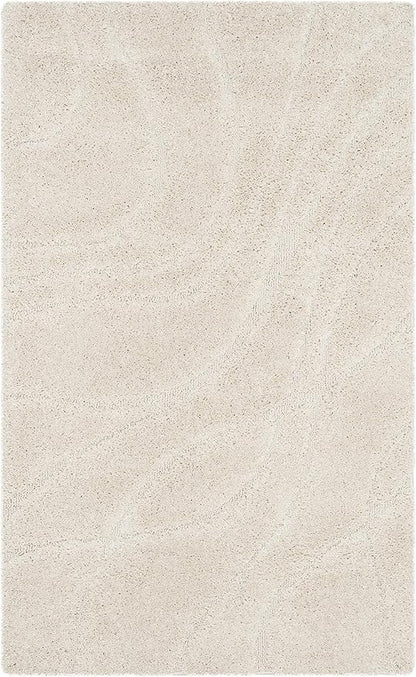 SAFAVIEH Florida Shag Collection Accent Rug - 3'3" x 5'3", Creme & Creme, Non-Shedding & Easy Care, 1.2-inch Thick Ideal for High Traffic Areas in Entryway, Living Room, Bedroom (SG471-1111)