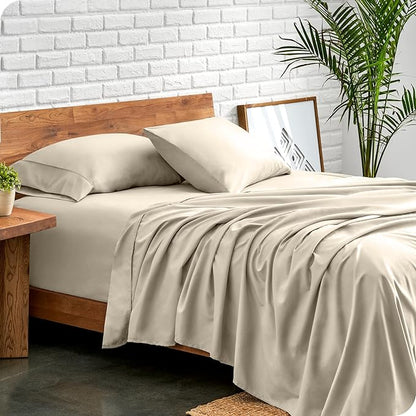 Bare Home Full Sheet Set - Luxury 1800 Ultra-Soft Microfiber Full Bed Sheets - Double Brushed - Deep Pockets - Easy Fit - 4 Piece Set - Bedding Sheets & Pillowcases (Full, Sand)