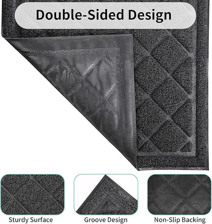 Front Door Mat Indoor Outdoor, 60" x 24" Non Slip Welcome Doormat for Entryway, Heavy Duty Low Profile Entrance Rug for High Traffic Areas, Patio, Outside Entry, Yard, Porch Waterproof
