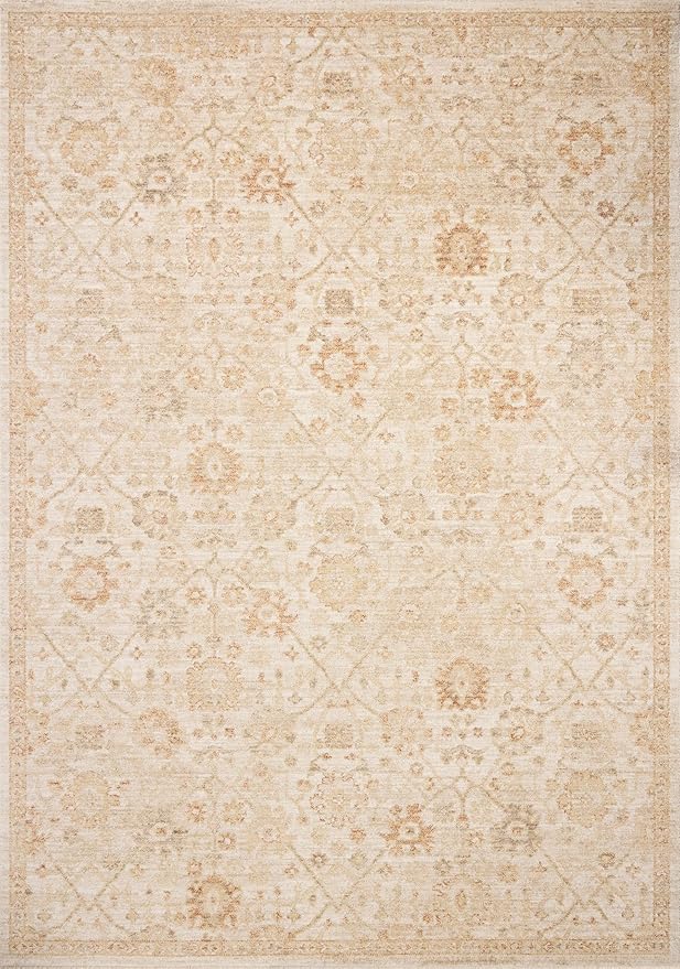 Loloi Chris Loves Julia Palma Collection PLM-04 Natural/Spice 3'-6" x 5'-6" Accent Rug Vintage Style Boho Living Room Bedroom Carpet