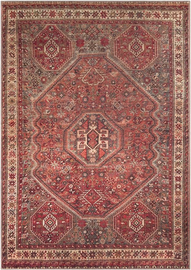 Keen Home Design 3x5 Rug - Machine Washable Entry Rug with Non-Slip Backing, Ideal for Enteryway, Kitchen, Bathroom, Laundry Room - Vintage, Easy Clean, Durable, Low Pile Rug - (3' x 5')