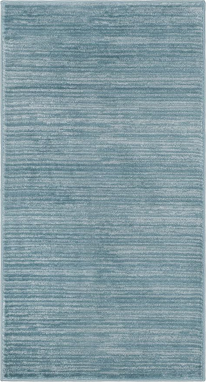 SAFAVIEH Vision Collection Accent Rug - 2'2" x 4', Aqua, Modern Ombre Design, Non-Shedding & Easy to Clean, Ideal for Entryway, Foyer, Bedroom (VSN606B)