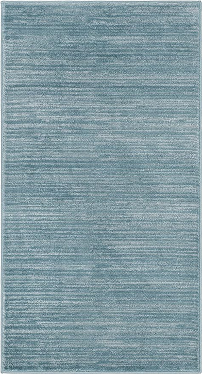 SAFAVIEH Vision Collection Accent Rug - 2' x 3', Aqua, Modern Ombre Design, Non-Shedding & Easy to Clean, Ideal for Entryway, Foyer, Bedroom (VSN606B)
