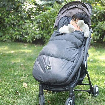 CozyMe Stroller Footmuff, Stroller Hooded Blanket for Toddler, Stroller Bunting Bag with Multi Purpose Fleece Lined Warm Winter Stroller Cover, M6-4T,Heather Grey