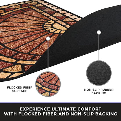 ubdyo Unique Design Door mat - Low Pile Front Doormat Outside Entrance for Efficient Dirt Trapping - All Weather Front Door Mat Indoor Entrance - Anti Slip Welcome Matt Outdoor - (36" x 24", Red)
