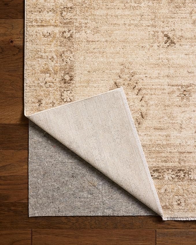 Loloi Chris Loves Julia Palma Collection PLM-06 Natural/Smoke 2'-7" x 7'-6" Fringe Runner Rug Vintage Style Boho Living Room Bedroom Carpet