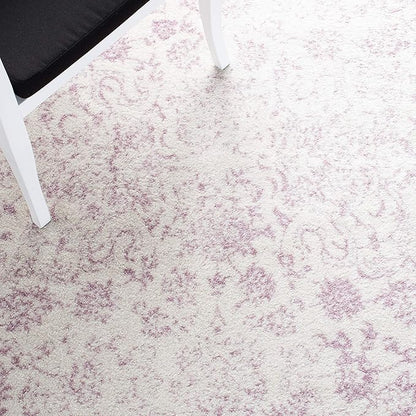 SAFAVIEH Area Rug 8x10 - Adirondack Collection - Large - Ivory & Lavender, Distressed Vintage Floral Design, Non-Shedding & Easy to Clean, Ideal for Living Room, Bedroom, Dining Space (ADR109U)