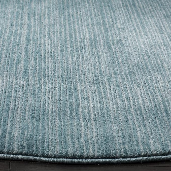 SAFAVIEH Vision Collection Area Rug - 4' Round, Aqua, Modern Ombre Design, Non-Shedding & Easy to Clean, Ideal for Living Room, Bedroom, Dining Space (VSN606B)
